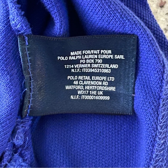 Polo Ralph Lauren Boys Large 14/16 Blue Rugby Stripe Long Sleeve Polo Y2K Rare - Picture 8 of 8